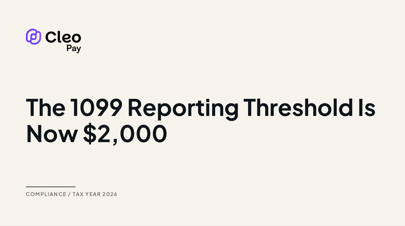 The 1099 Reporting Threshold Is Now $2,000: What Changed for Tax Year 2026