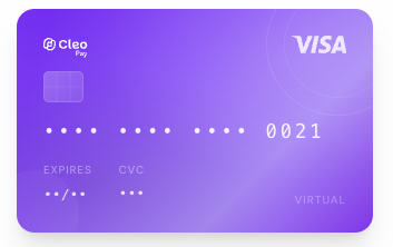 Cleo Pay virtual card issued for a specific trip or booking